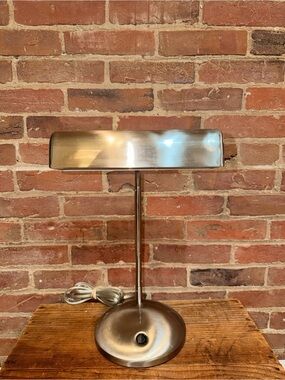 Vintage OttLite Brushed Metal Desk Lamp - Modern Silver Table Light